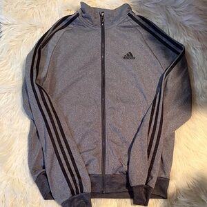 Adidas Men's Gray Zip-Up Sweater